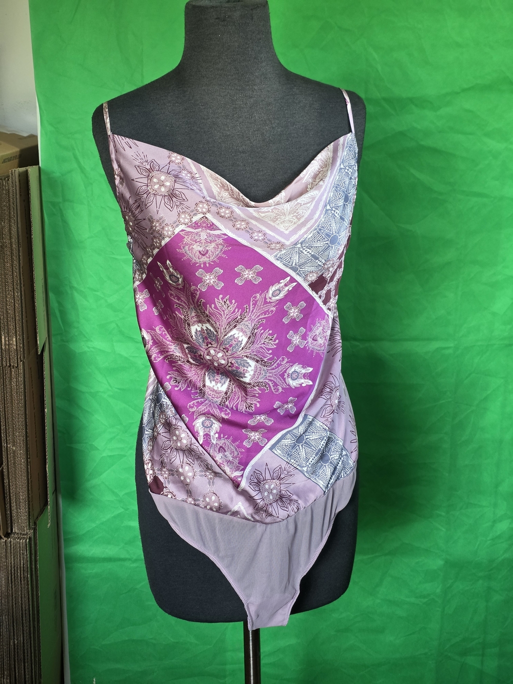 Free People NWT Intimately Dawn Pink Combo Lace Mesh Bodysuit  M Romantic
